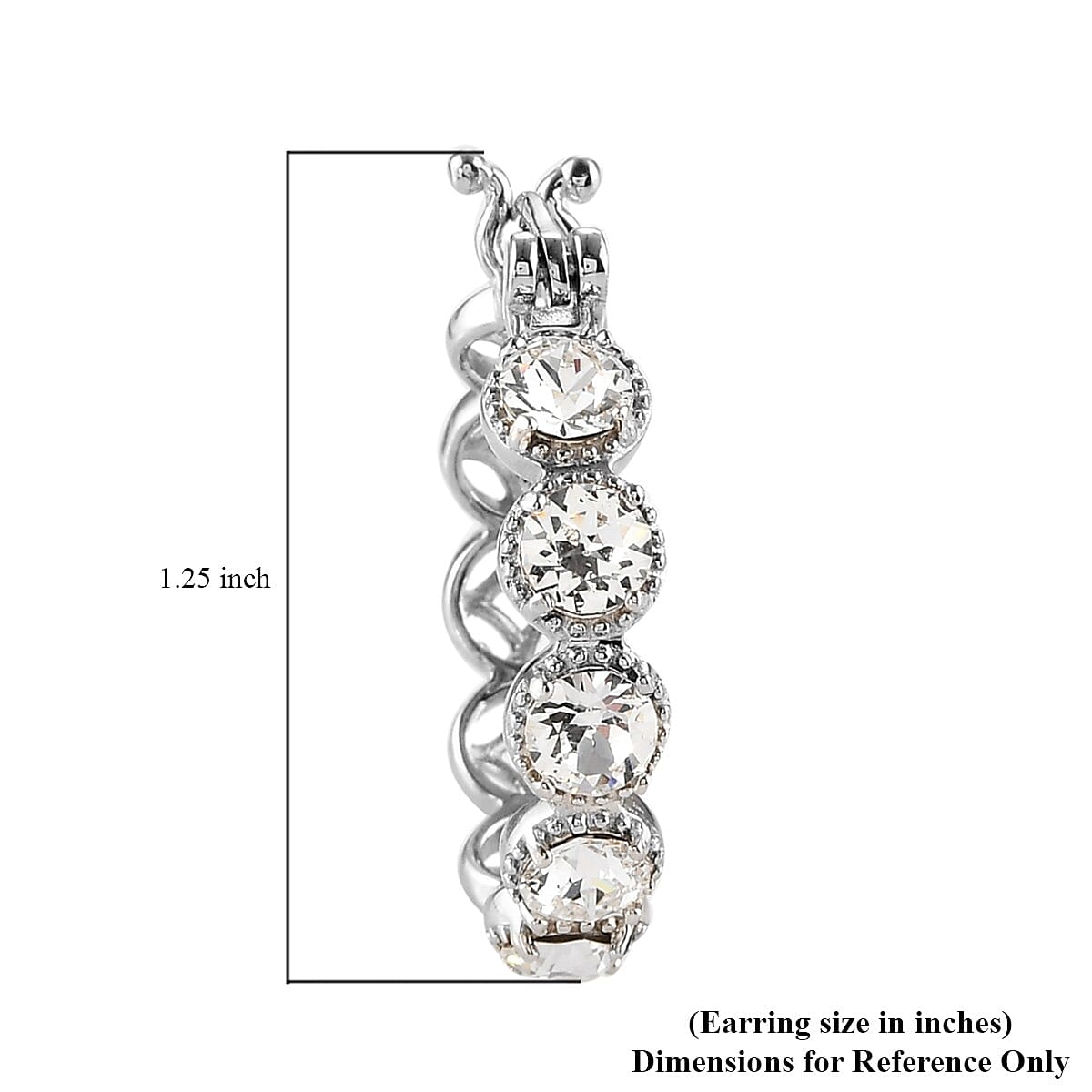 Karis White Crystal Hoop Earrings in Platinum Bond