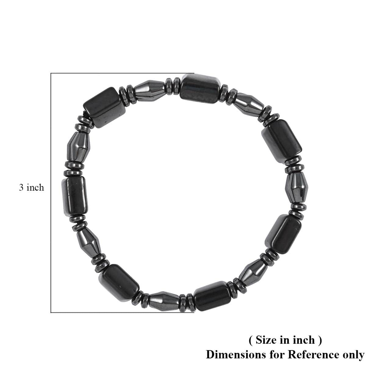 Shungite and Hematite Beaded Stretch Bracelet 112.00 ctw image number 3