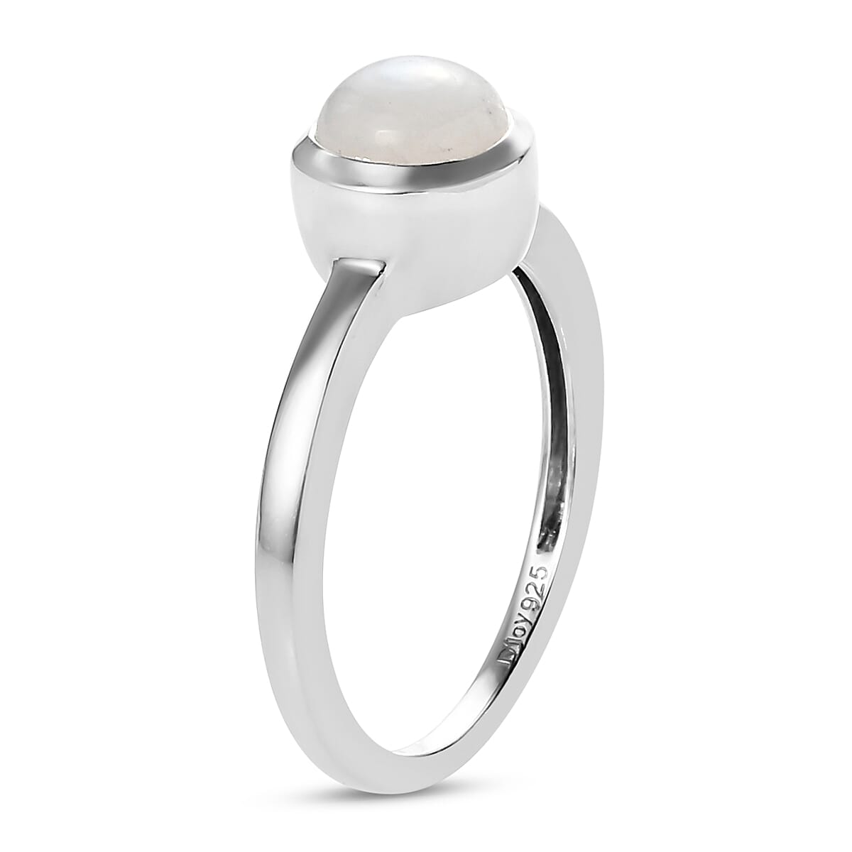 Kuisa Rainbow Moonstone Ring in Platinum Over Sterling Silver (Size 10.0) 1.00 ctw