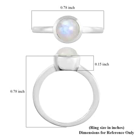 Kuisa Rainbow Moonstone Ring in Platinum Over Sterling Silver (Size 10.0) 1.00 ctw image number 6