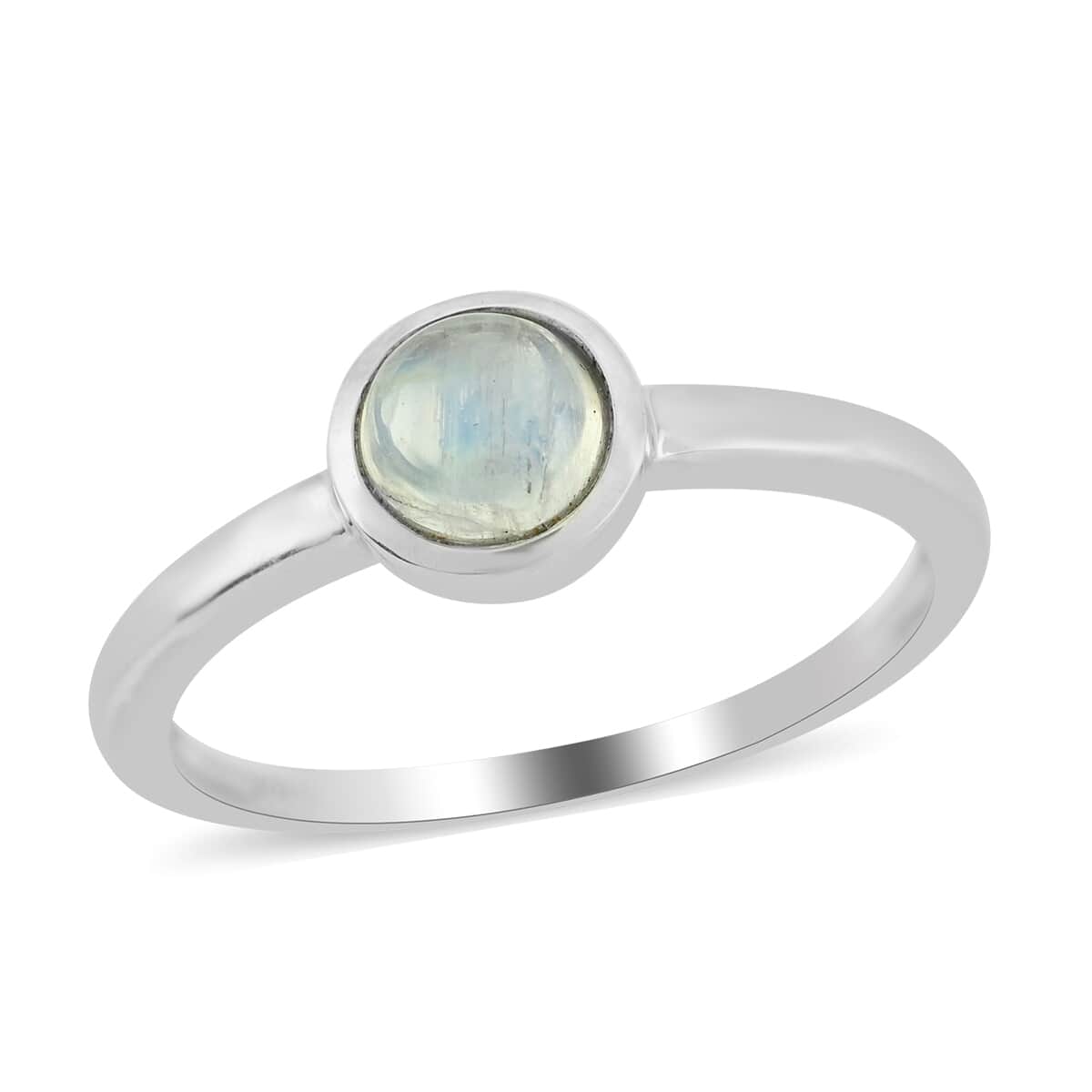Kuisa Rainbow Moonstone Ring in Platinum Over Sterling Silver (Size 8.0) 0.80 ctw image number 0