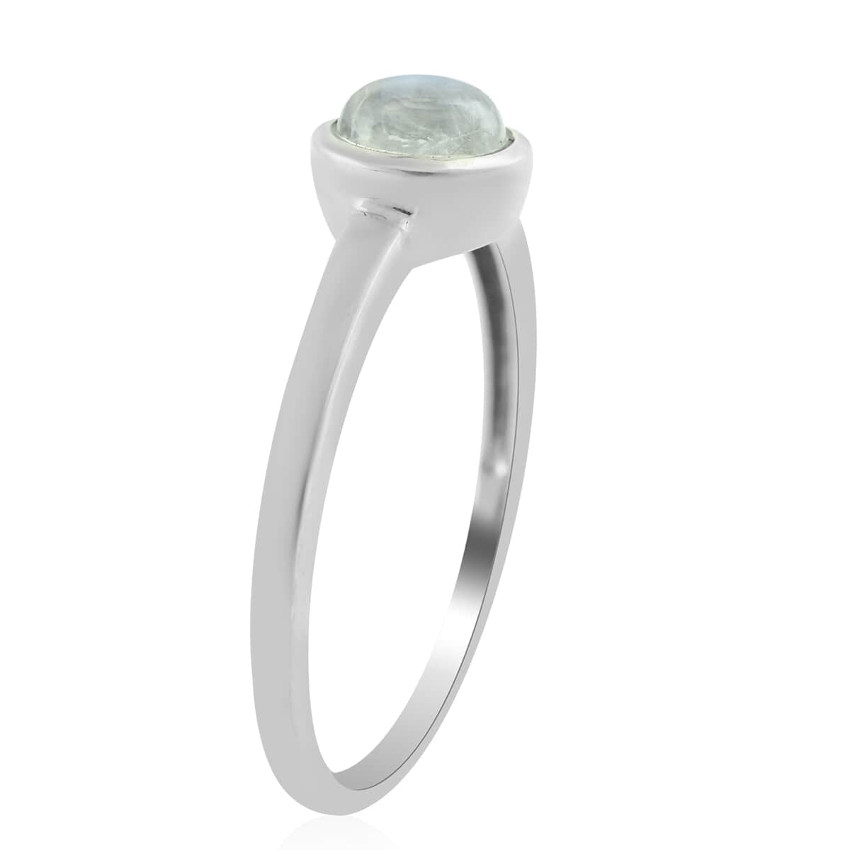 Kuisa Rainbow Moonstone Ring in Platinum Over Sterling Silver (Size 8.0) 0.80 ctw image number 2