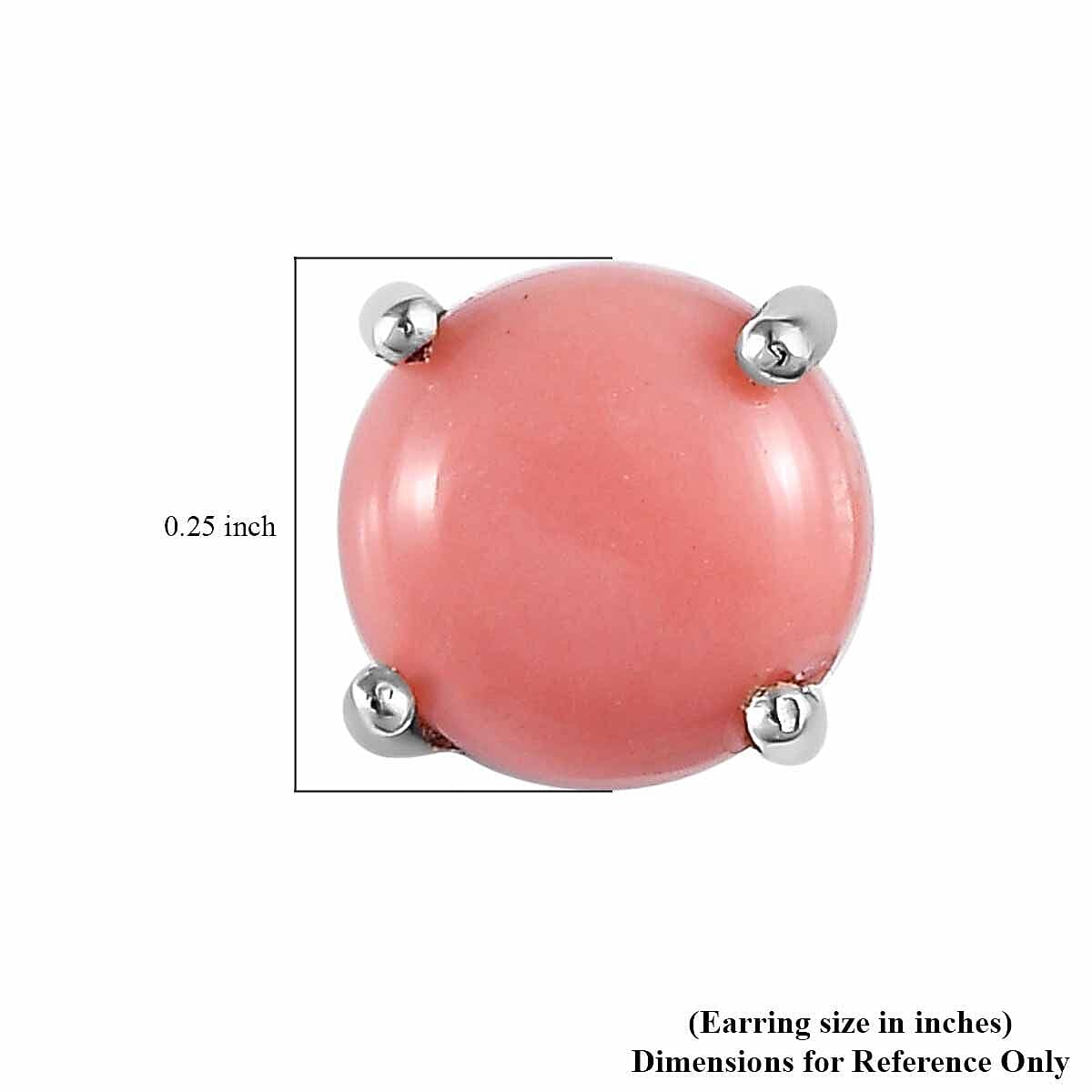 Oregon Peach Opal Solitaire Stud Earrings in Platinum Over Sterling Silver 1.30 ctw image number 4