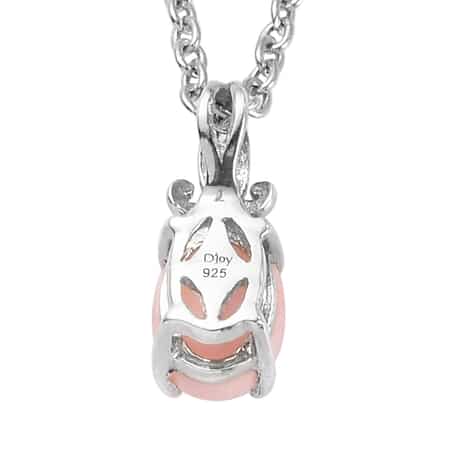 Oregon Peach Opal Pendant Necklace 20 Inches in Platinum Over Sterling Silver 0.60 ctw image number 4