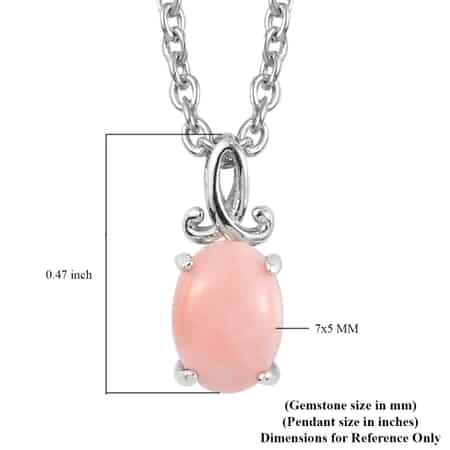 Oregon Peach Opal Pendant Necklace 20 Inches in Platinum Over Sterling Silver 0.60 ctw image number 5