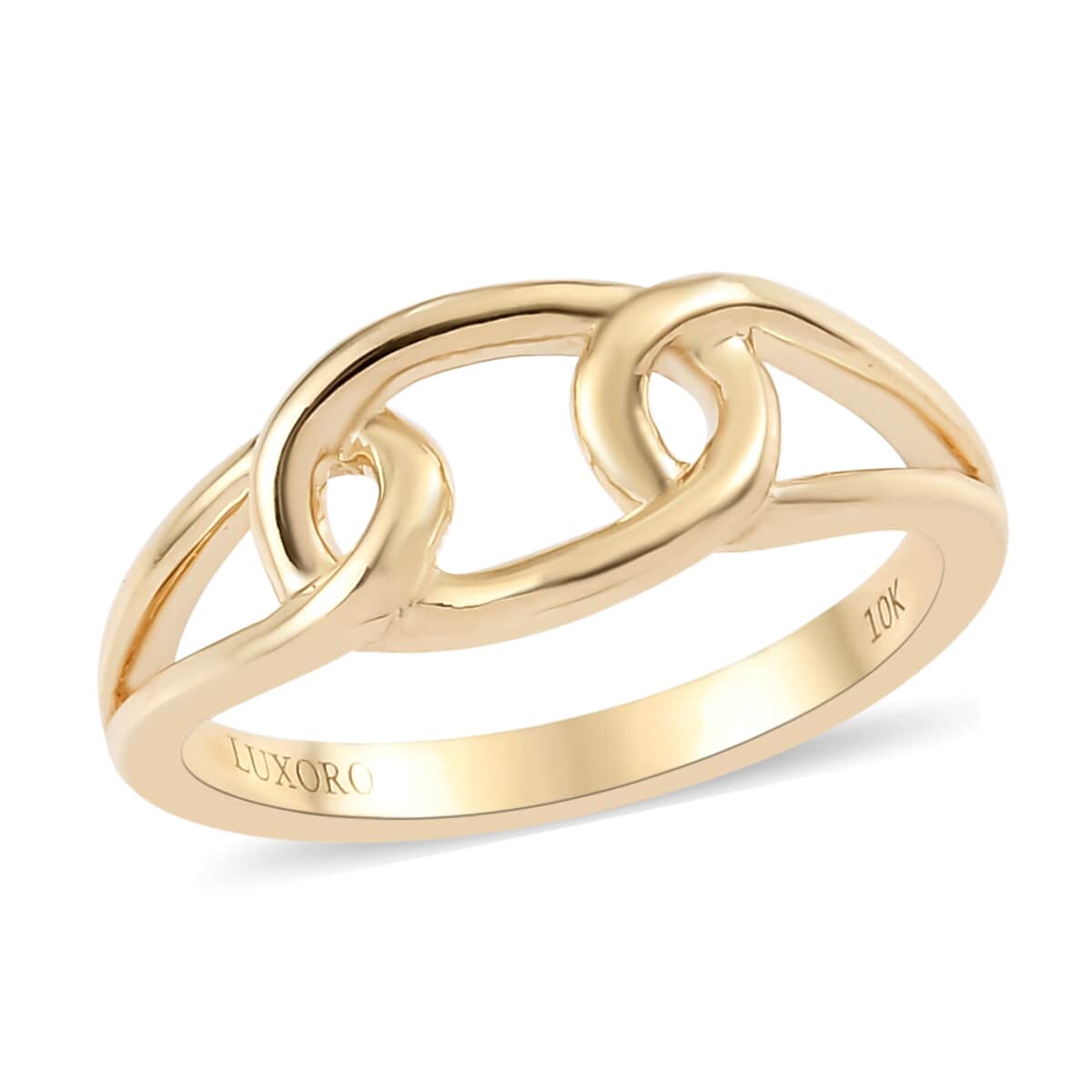 Luxoro 10K Yellow Gold Past, Present, Future Interlock Knot Ring (Size 8.0) 2.75 Grams image number 0