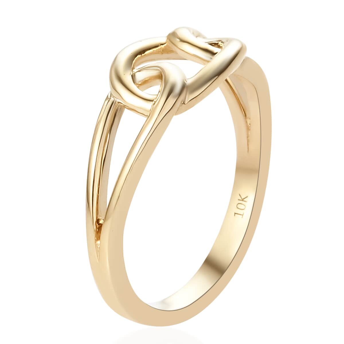 Luxoro 10K Yellow Gold Past, Present, Future Interlock Knot Ring (Size 8.0) 2.75 Grams image number 3
