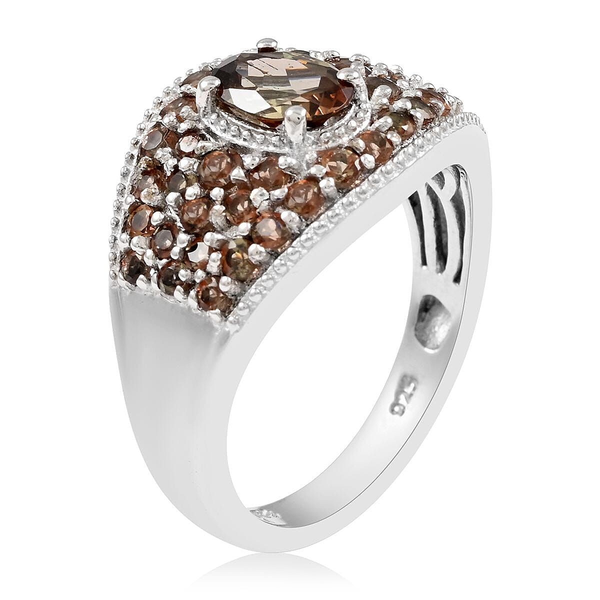 Jenipapo Andalusite Ring in Platinum Over Sterling Silver (Size 7.0) 2.80 ctw image number 3