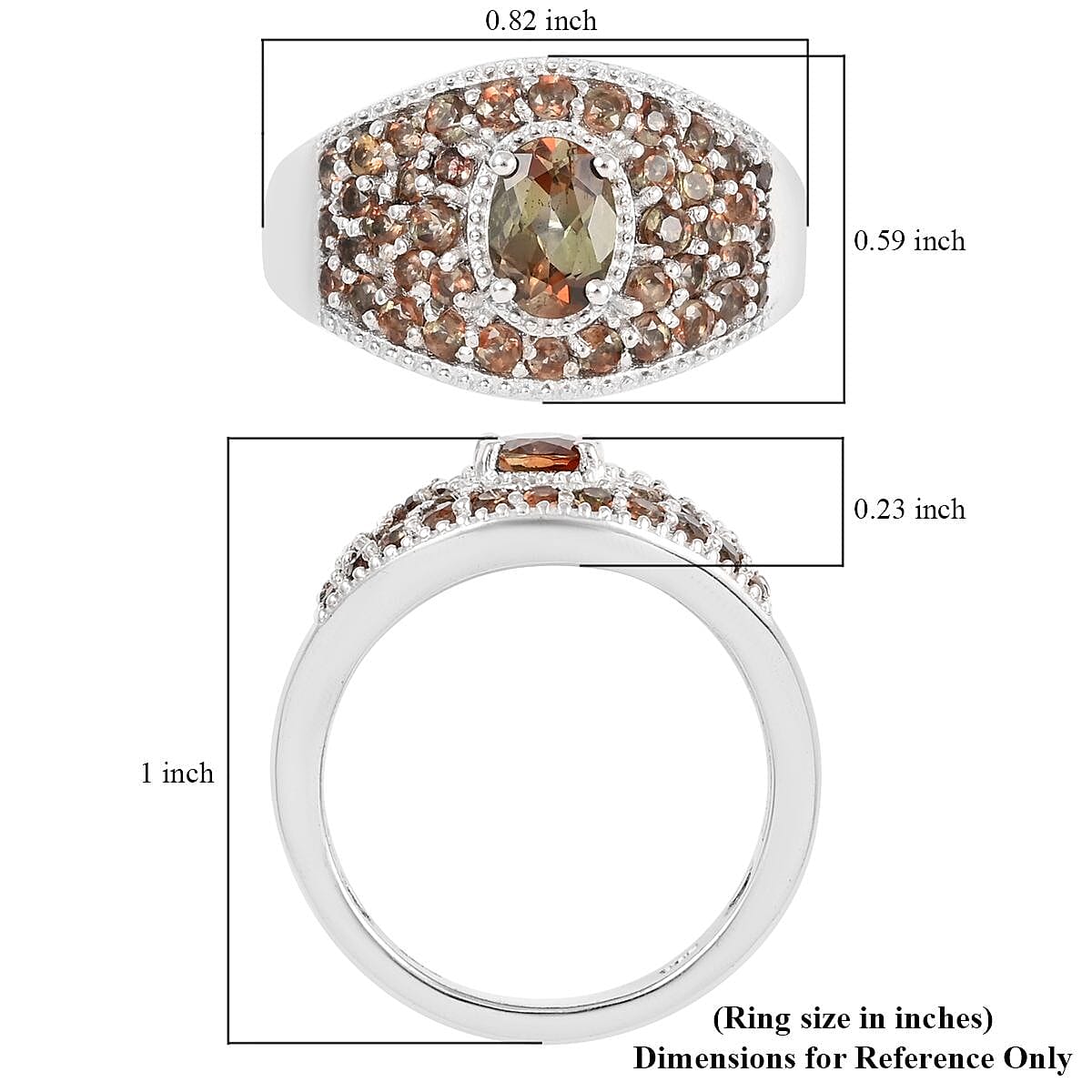 Jenipapo Andalusite Ring in Platinum Over Sterling Silver (Size 7.0) 2.80 ctw image number 5