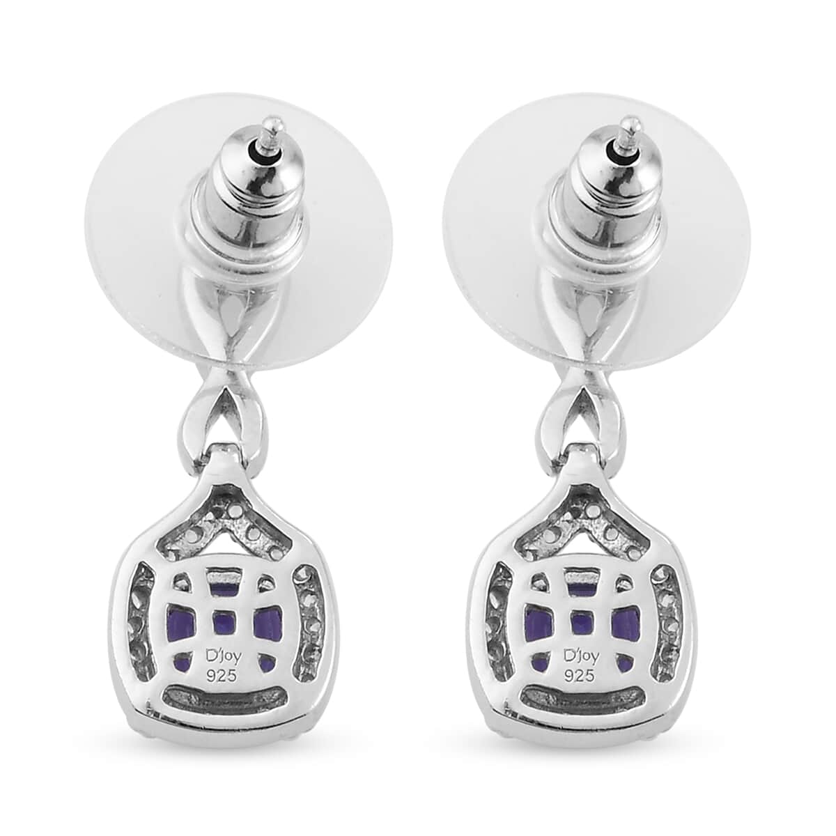 Tanzanite and Natural White Zircon Earrings in Platinum Over Sterling Silver 2.60 ctw image number 3