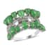 Green Jade (D) and Zircon Ring in Platinum Over Sterling Silver (Size 10.0) 4.30 ctw image number 0