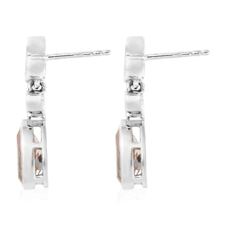 Marropino Morganite and Zircon Dangle Earrings in Platinum Over Sterling Silver 3.00 ctw image number 3