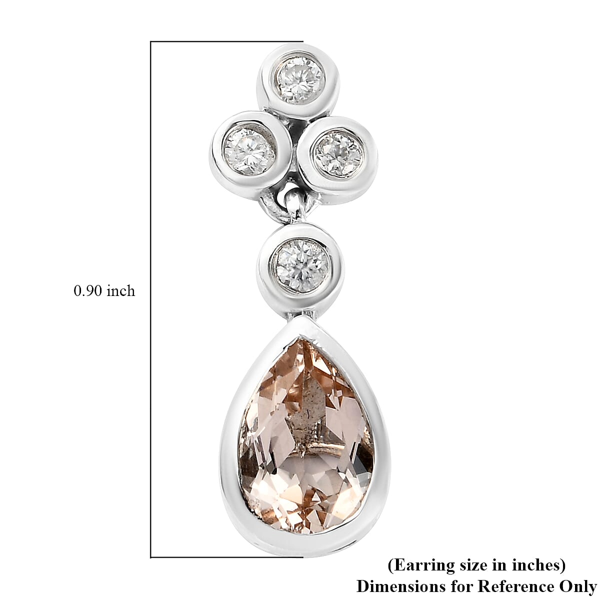 Marropino Morganite and Zircon Dangle Earrings in Platinum Over Sterling Silver 3.00 ctw
