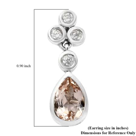 Marropino Morganite and Zircon Dangle Earrings in Platinum Over Sterling Silver 3.00 ctw image number 4