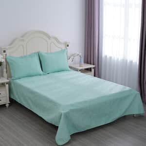 Homesmart 3 Pcs Mint Green Pinsonic Quilt Bedding Set - Queen Size