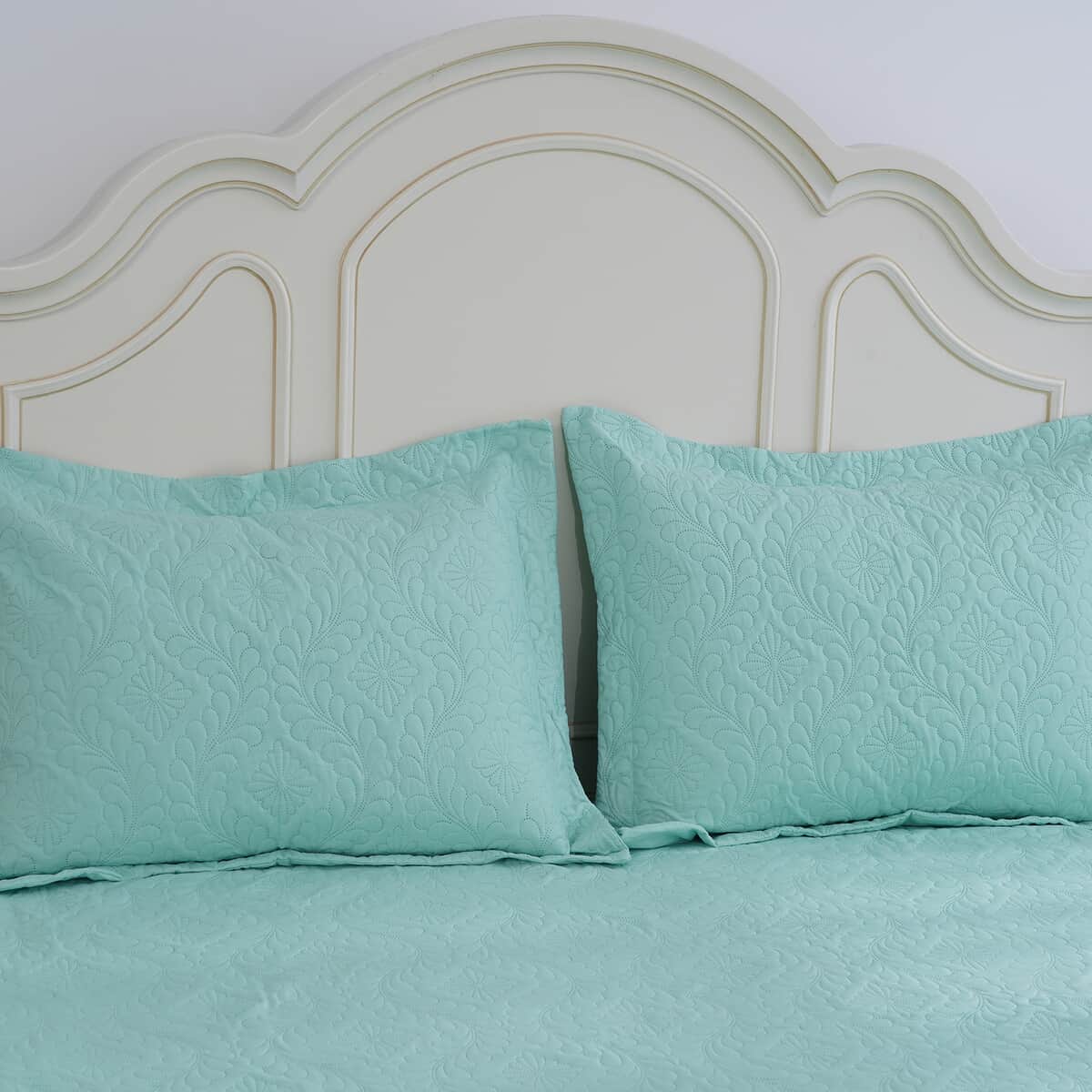 Homesmart 3 Pcs Mint Green Pinsonic Quilt Bedding Set - Queen Size image number 3