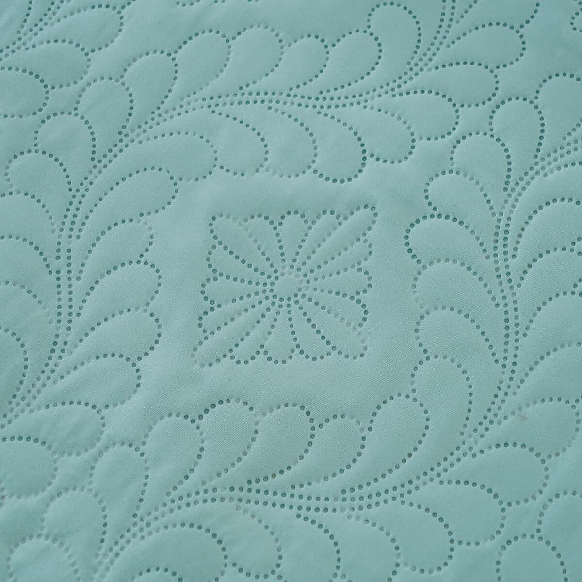 Homesmart 3 Pcs Mint Green Pinsonic Quilt Bedding Set - Queen Size image number 4