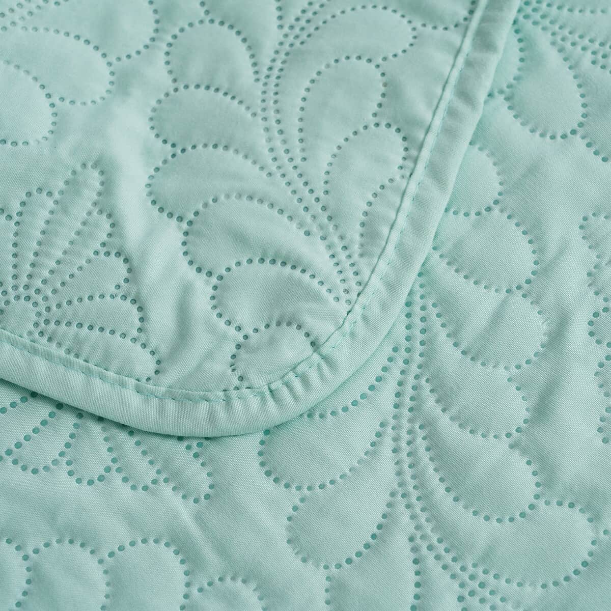 Homesmart 3 Pcs Mint Green Pinsonic Quilt Bedding Set - Queen Size image number 5