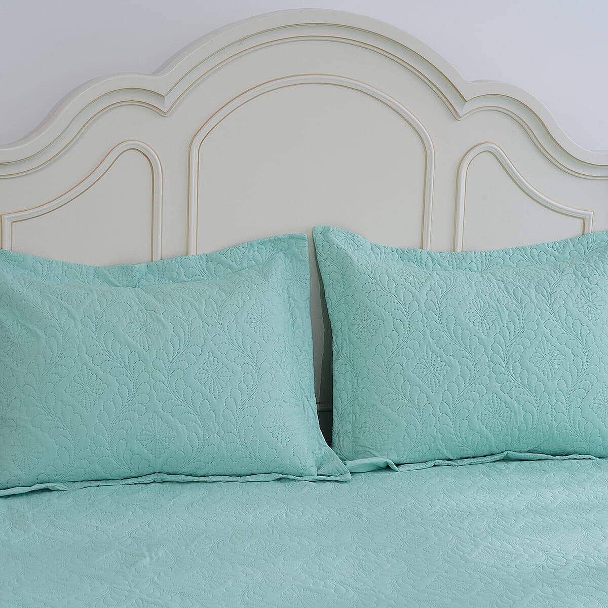 Homesmart 3 Pcs Mint Green Pinsonic Quilt Bedding Set - King Size image number 3