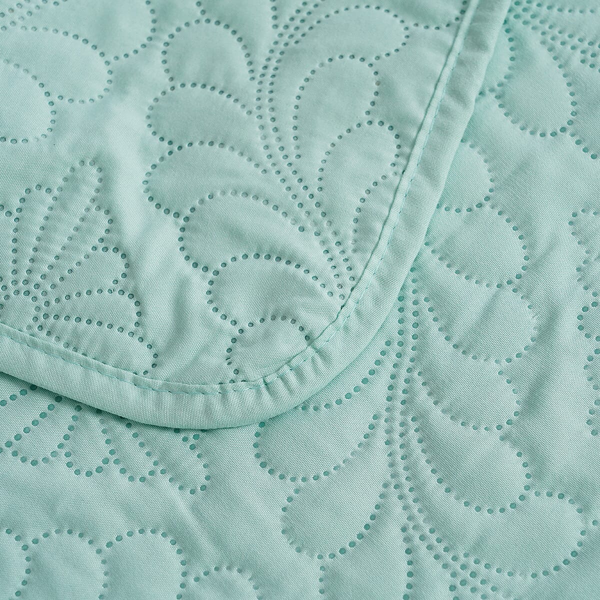 Homesmart 3 Pcs Mint Green Pinsonic Quilt Bedding Set - King Size image number 5