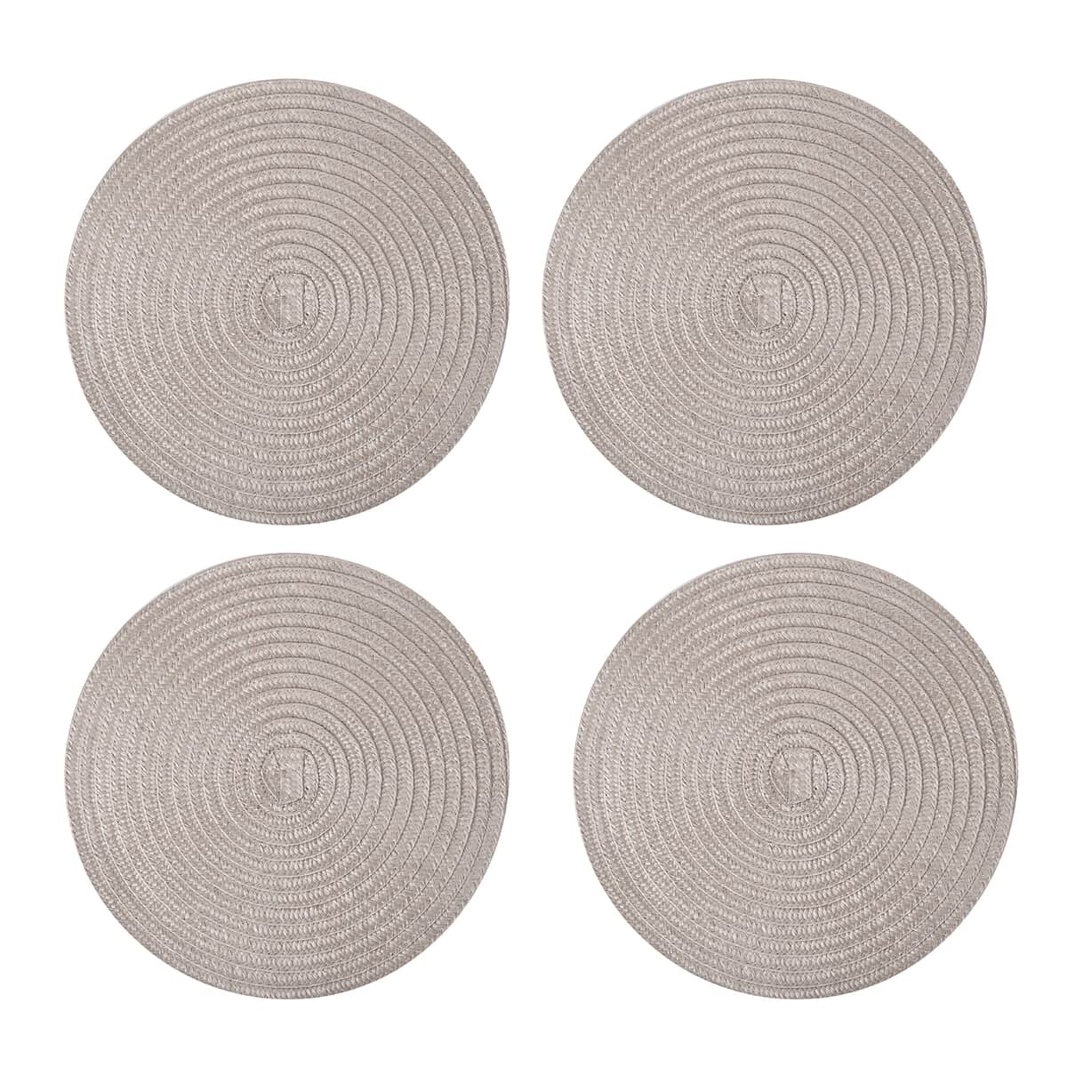 Set of 4 Beige Polypropylene and Polyester Placemat (14.9"x14.9") image number 0