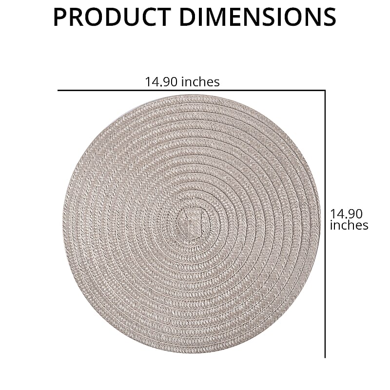 Set of 4 Beige Polypropylene and Polyester Placemat