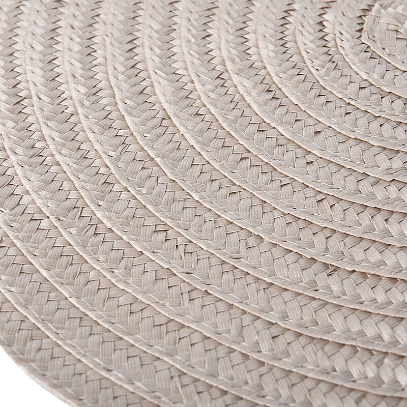 Set of 4 Beige Polypropylene and Polyester Placemat