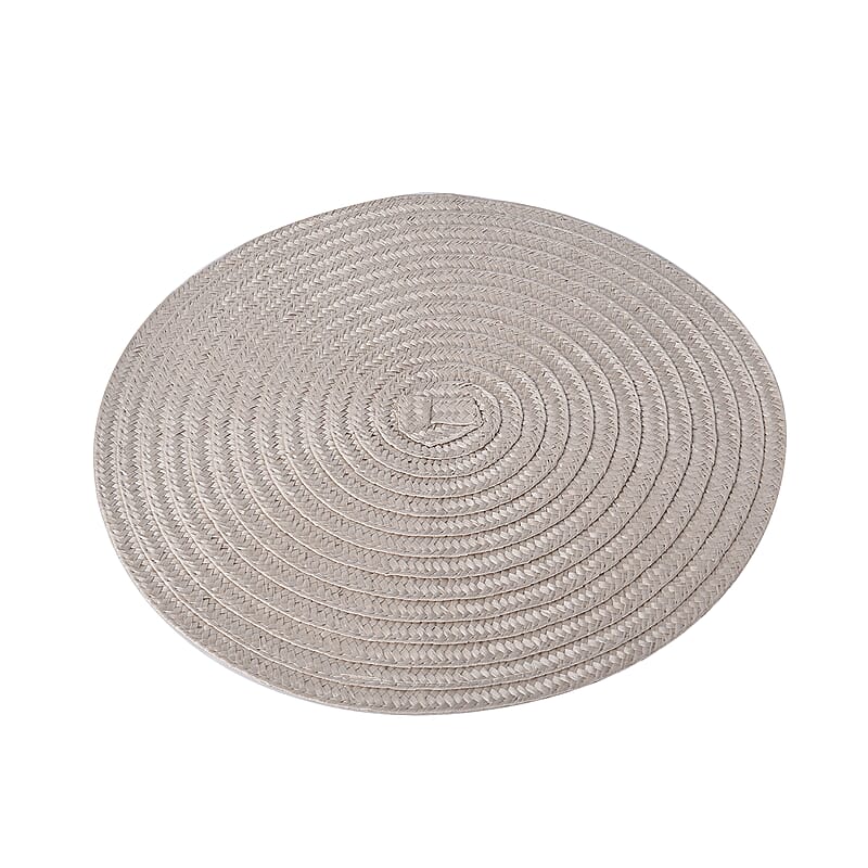 Set of 4 Beige Polypropylene and Polyester Placemat