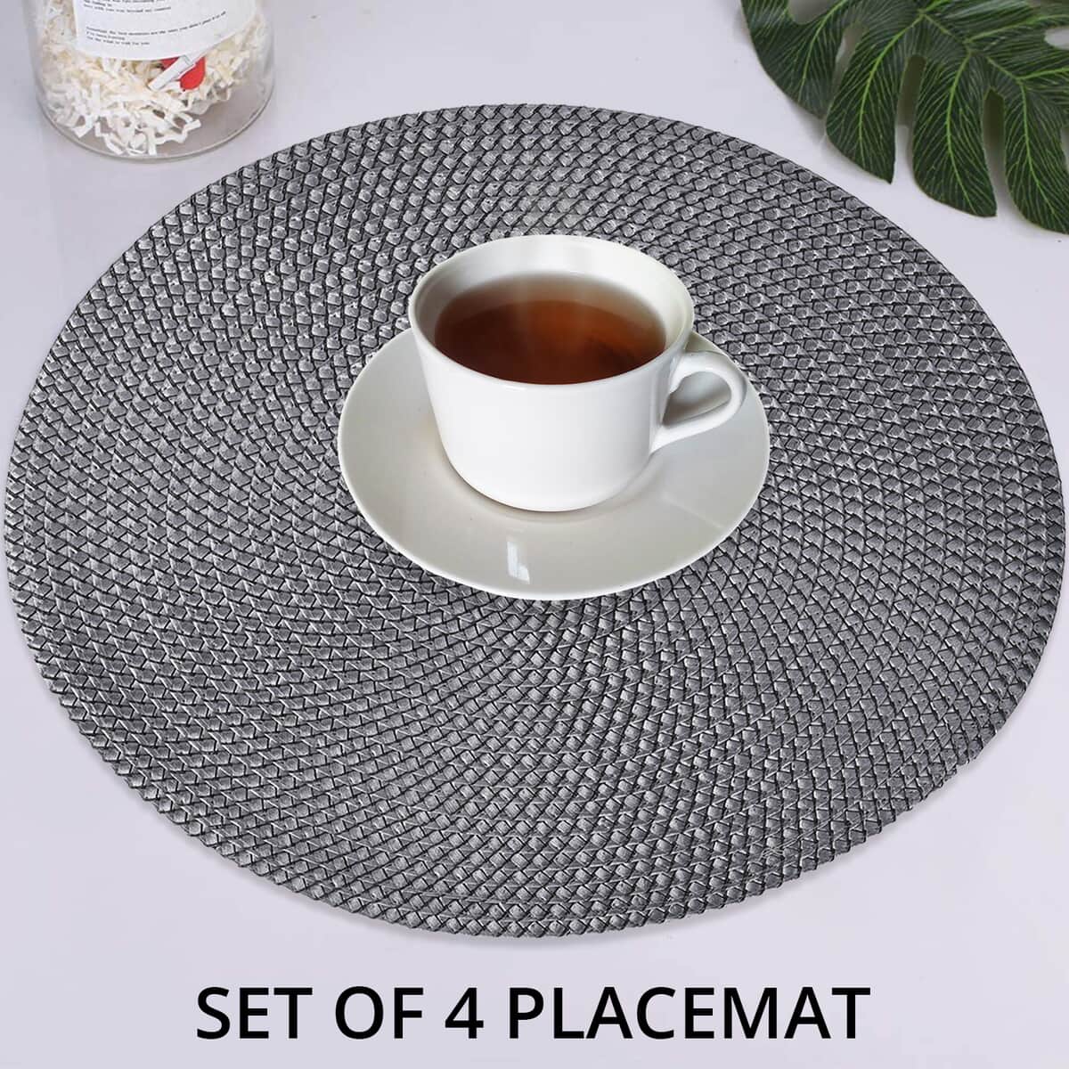 Set of 4 Dark Gray Polypropylene and Polyester Placemat image number 1