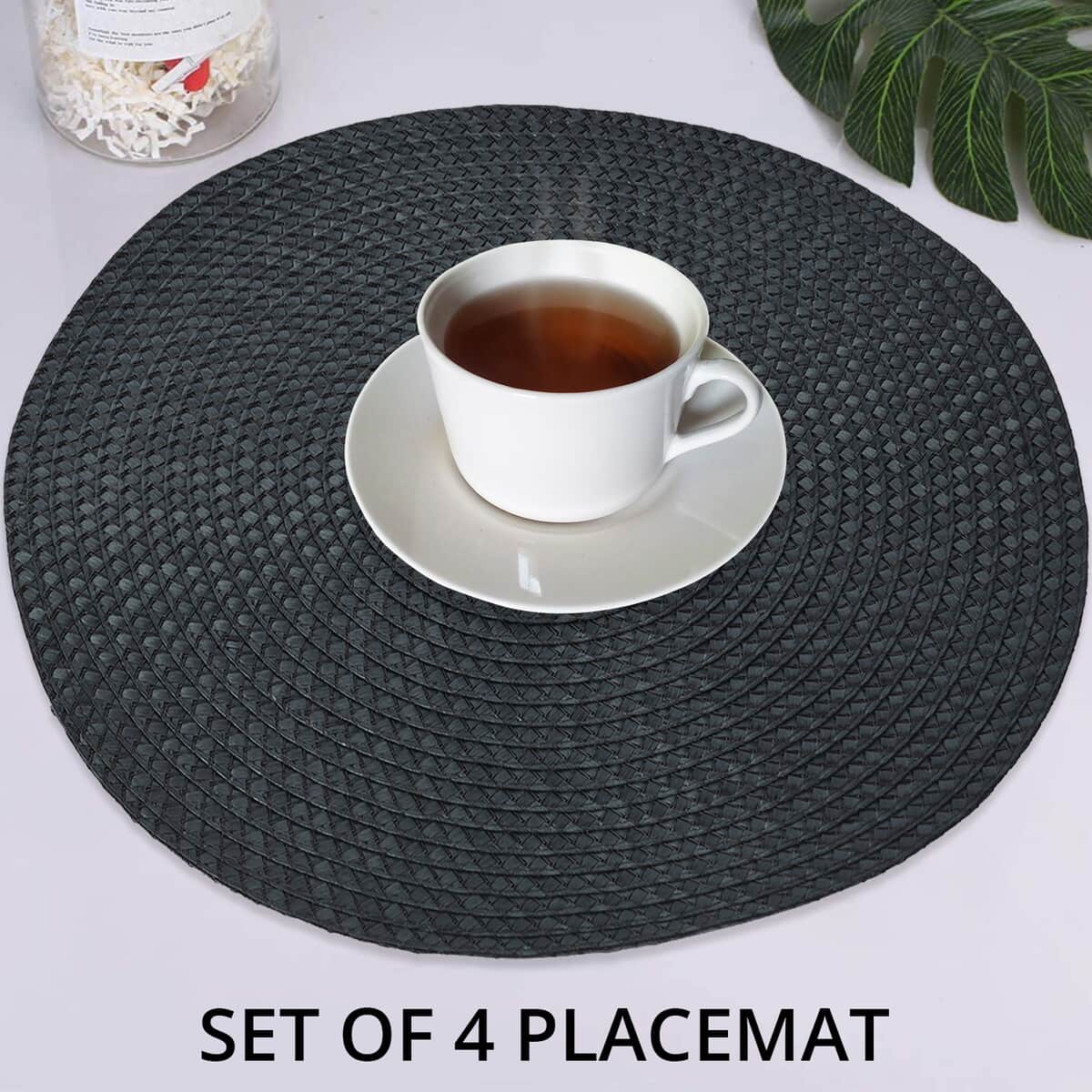 Set of 4 Black Polypropylene and Polyester Placemat image number 1