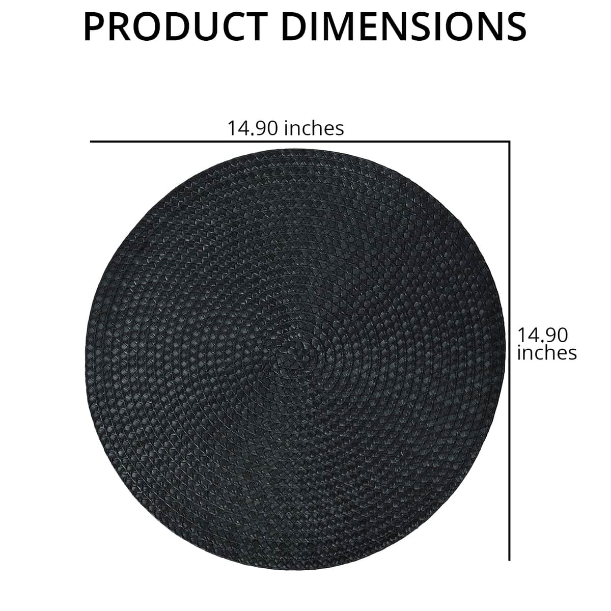 Set of 4 Black Polypropylene and Polyester Placemat image number 3