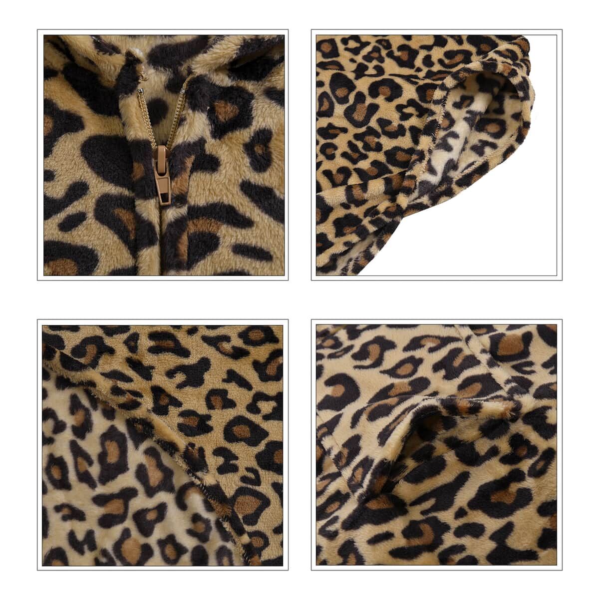 Homesmart Leopard Print Pattern Microfiber Hooded Wrap , Hood Wrap , Hooded Wrap Coat , Wrap Jacket with Hood image number 5