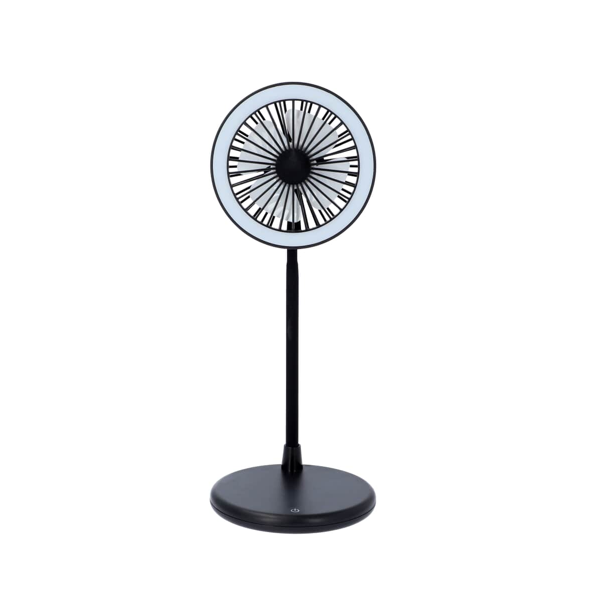 USB Desk Fan With LED Light & 3 Speed Option , Portable Rechargeable and Foldable Desk Fan , Noise Free Fan - Black (5V/1A 2W) image number 0