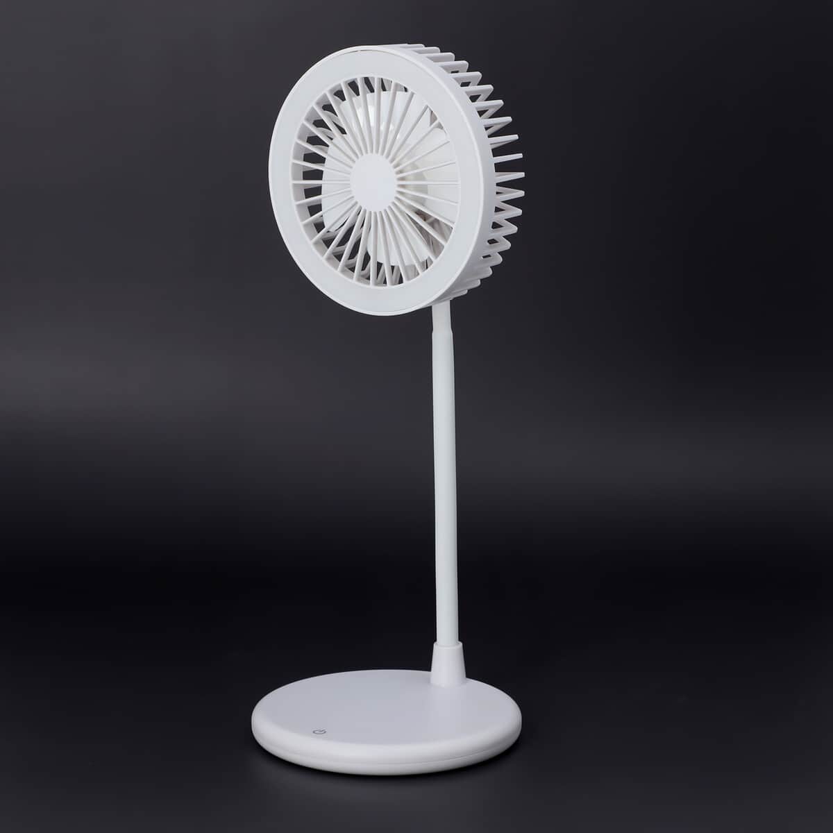 USB Desk Fan With LED Light & 3 Speed Option , Portable Rechargeable and Foldable Desk Fan , Noise Free Fan - White (5V/1A 2W) image number 5