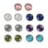 Set of 7 Multi Gemstone Solitaire Stud Earrings in Sterling Silver 9.80 Grams 14.00 ctw image number 0