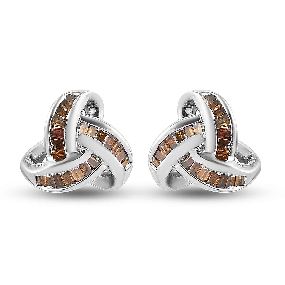 Red Diamond 0.24 ctw Earring in Platinum Over Sterling Silver