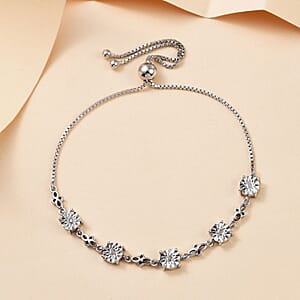 D'Joy Diamond Accent Bolo Bracelet in Platinum Over Sterling Silver (10.50 In)