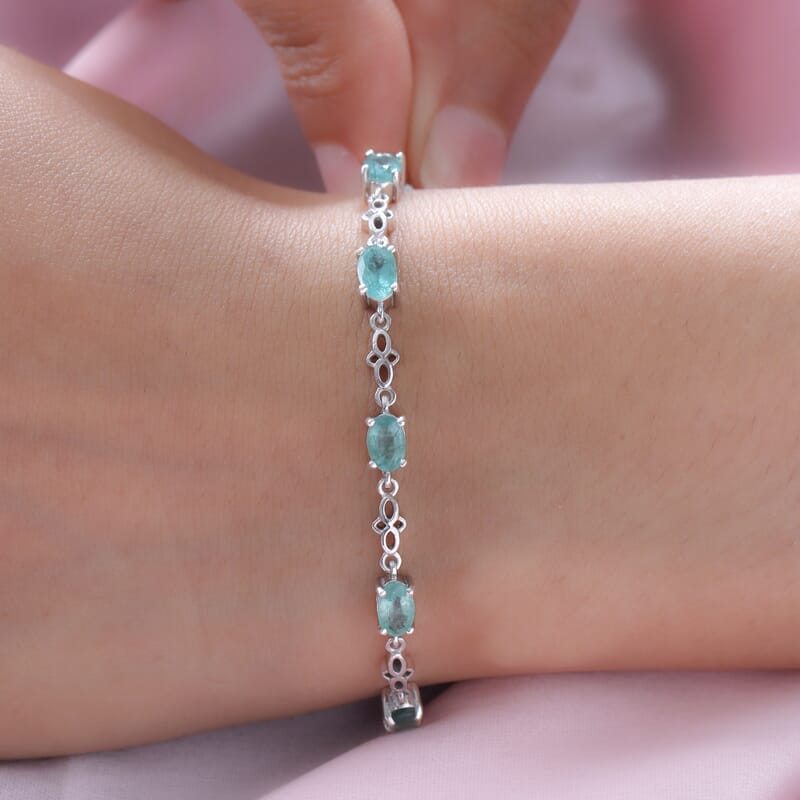 Brazilian Emerald Bolo Bracelet in Platinum Over Sterling Silver 2.30 ctw
