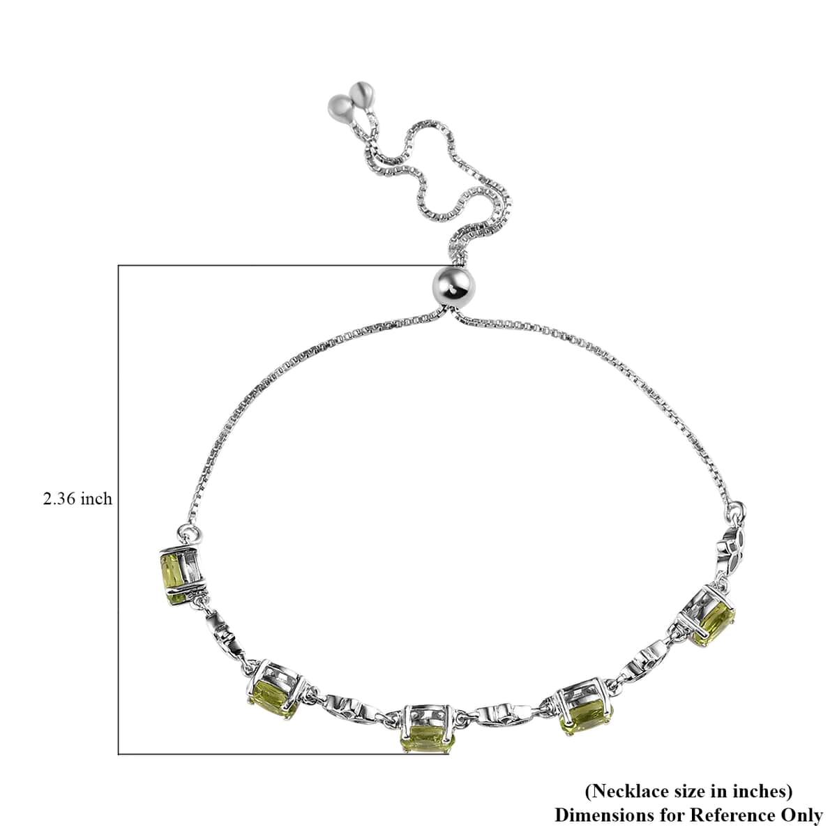 Peridot Bolo Bracelet in Platinum Over Sterling Silver 2.50 ctw image number 6