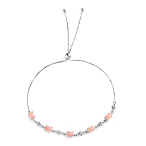 Oregon Peach Opal Bolo Bracelet in Platinum Over Sterling Silver 1.85 ctw