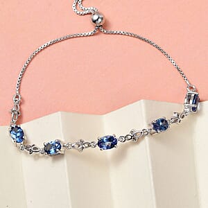 Tanzanite Bolo Bracelet in Platinum Over Sterling Silver 2.15 ctw