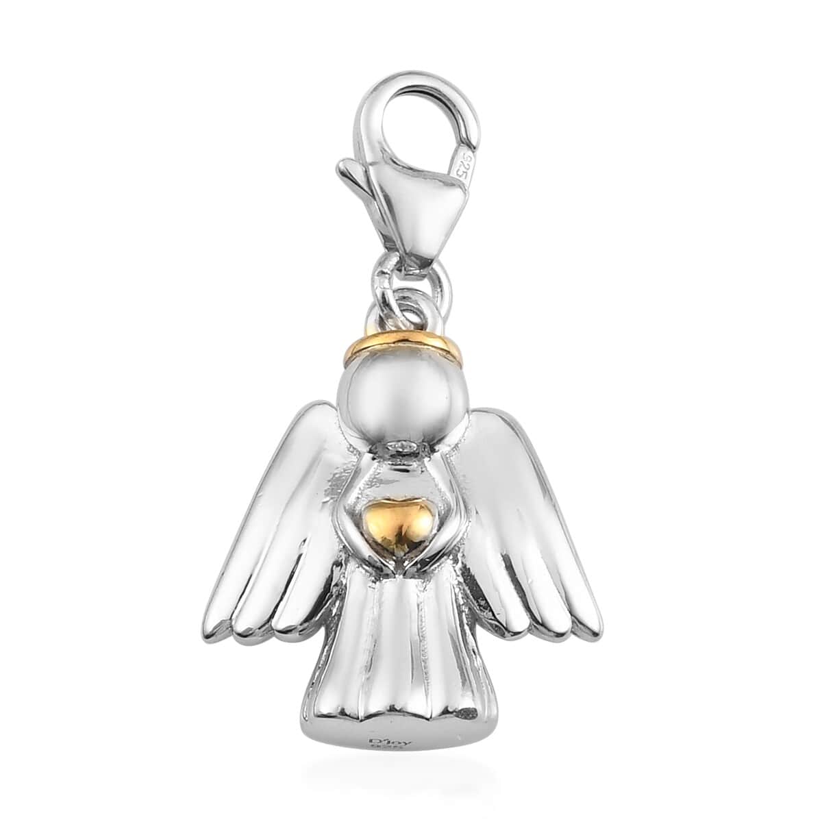 14K Yellow Gold and Sterling Silver Guardian Angel Charm 4.32 Grams image number 0