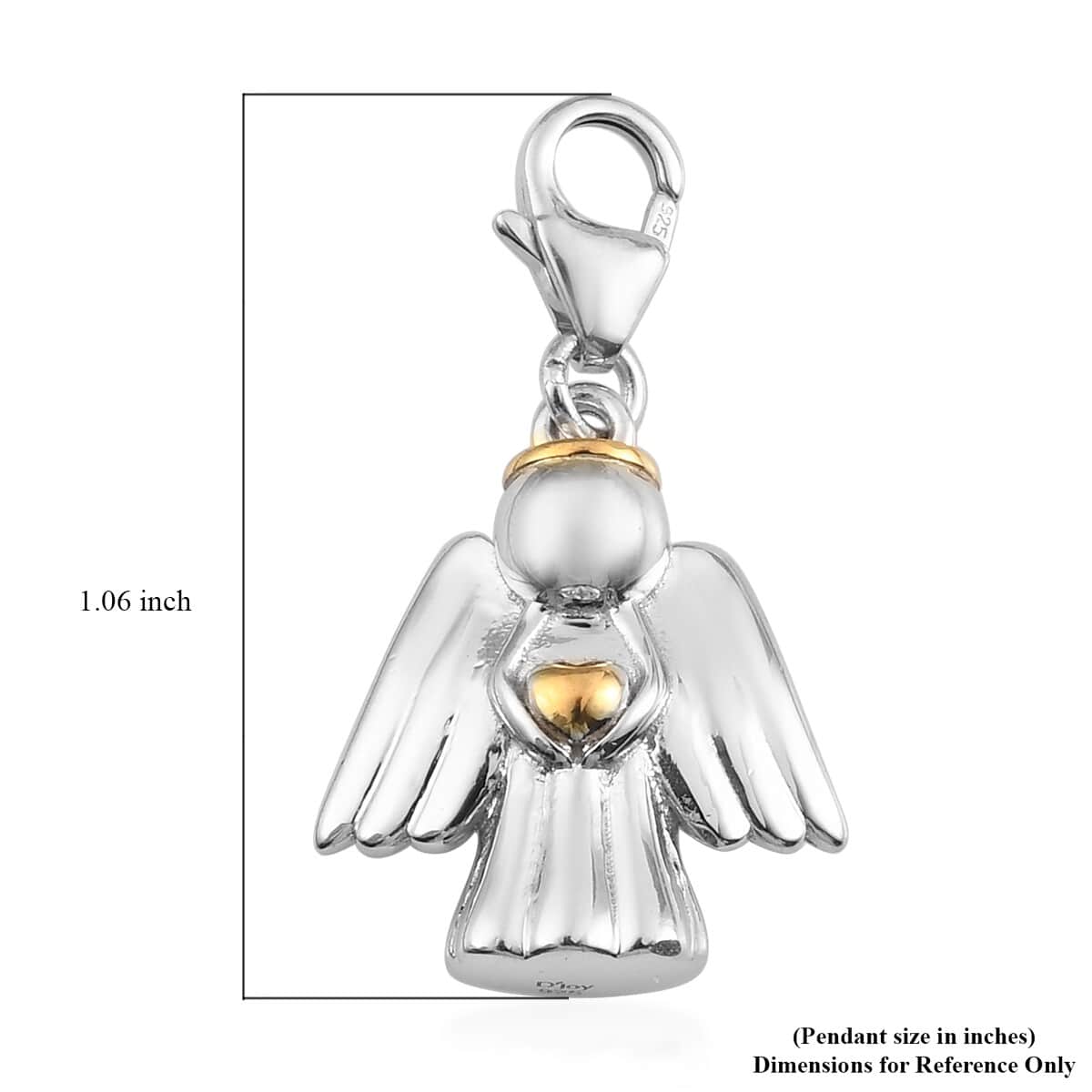 14K Yellow Gold and Sterling Silver Guardian Angel Charm 4.32 Grams image number 4
