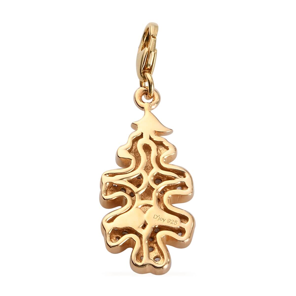 Zircon Leaf Charm in Vermeil Yellow Gold Over Sterling Silver 0.50 ctw image number 2