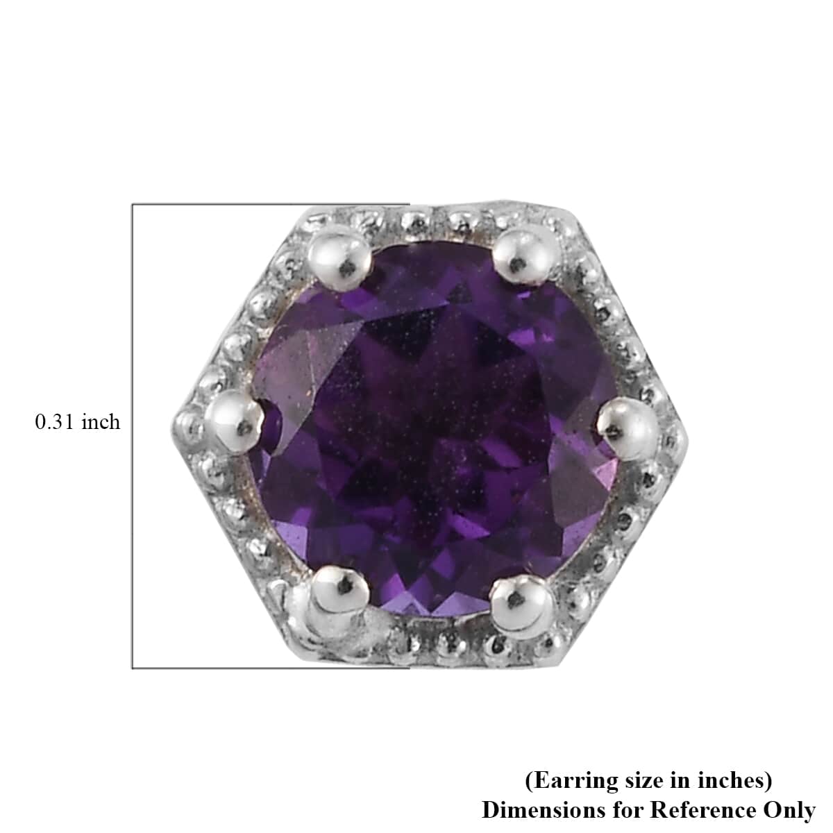 Moroccan Amethyst Stud Earrings in Platinum Over Sterling Silver 1.65 ctw image number 4