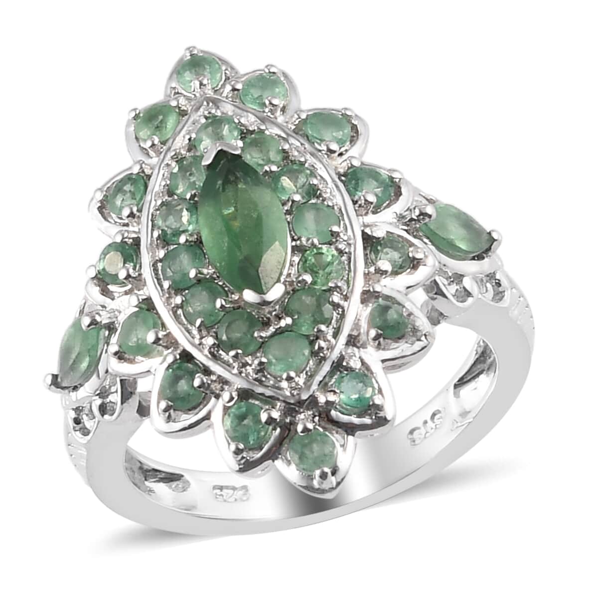 Green Apatite Ring in Platinum Over Sterling Silver (Size 8.0) 1.85 ctw image number 0