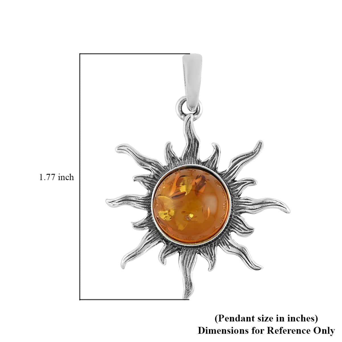 Baltic Amber Pendant in Platinum Over Sterling Silver image number 2