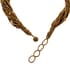 Golden Glass Seed Beaded Multi Strand Necklace 18 Inches and Stretch Bracelet image number 4