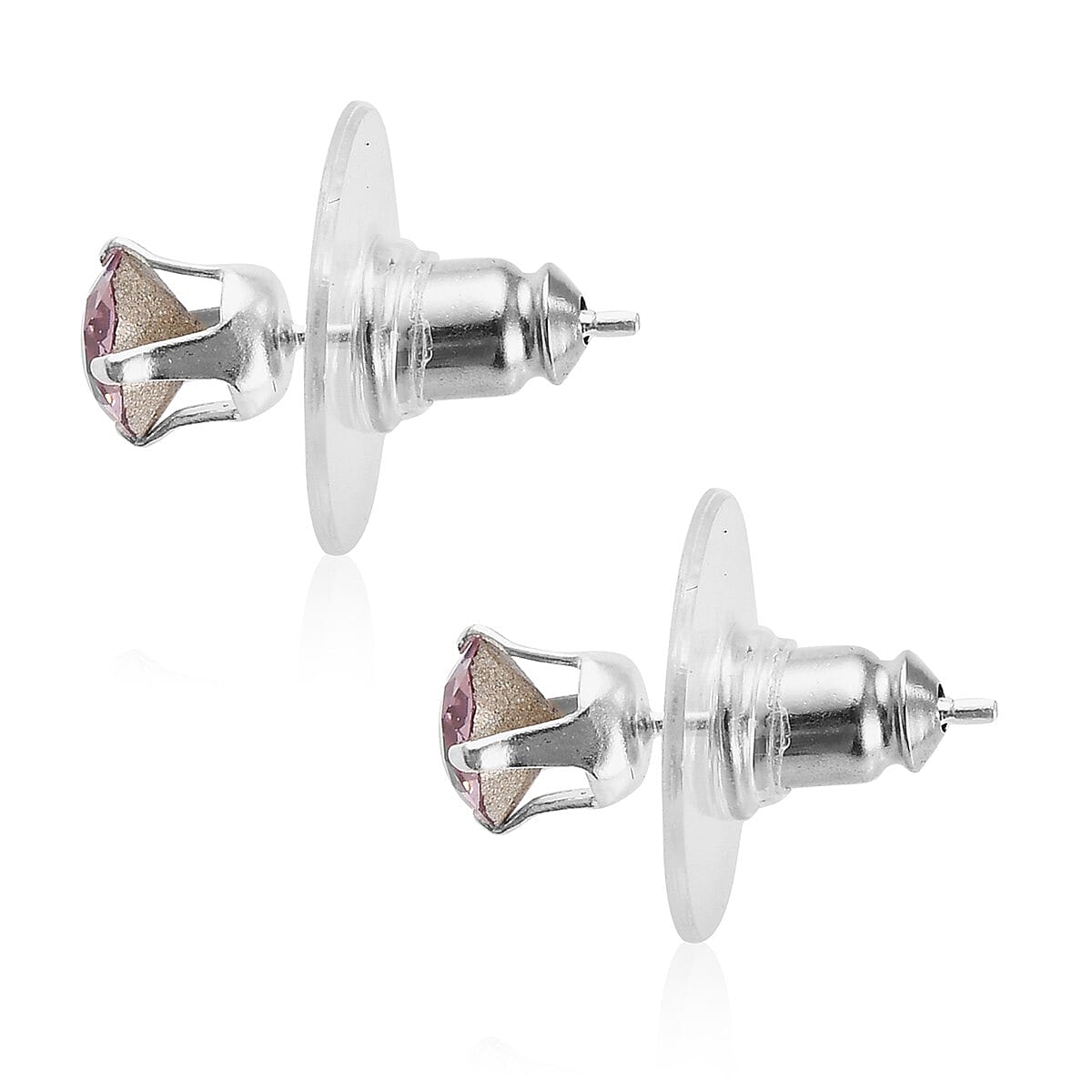 Erinite, Light Amethyst and Tanzanite Color Crystal Set of 3 Solitaire Stud Earrings in Sterling Silver