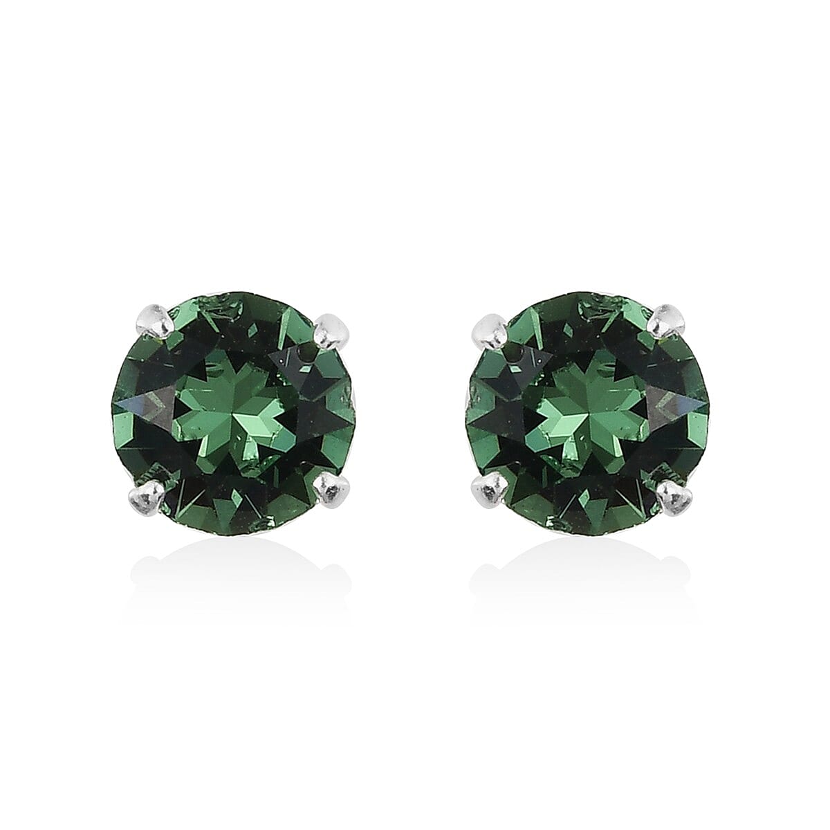 Erinite, Light Amethyst and Tanzanite Color Crystal Set of 3 Solitaire Stud Earrings in Sterling Silver
